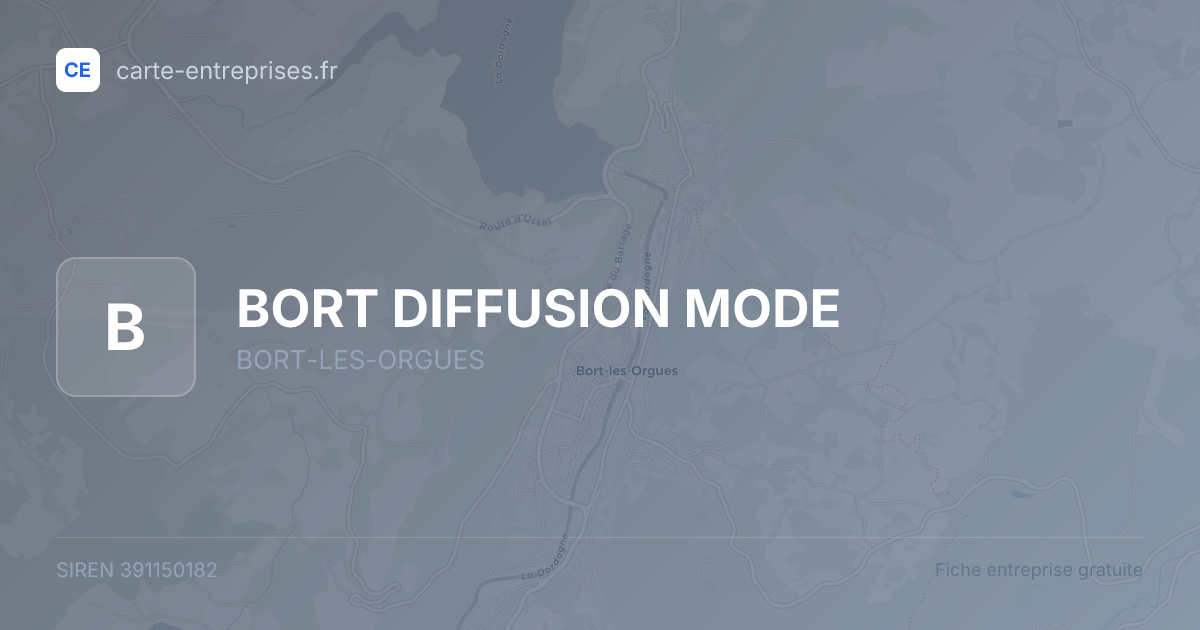 BORT DIFFUSION MODE — 391150182 — fiche entreprise