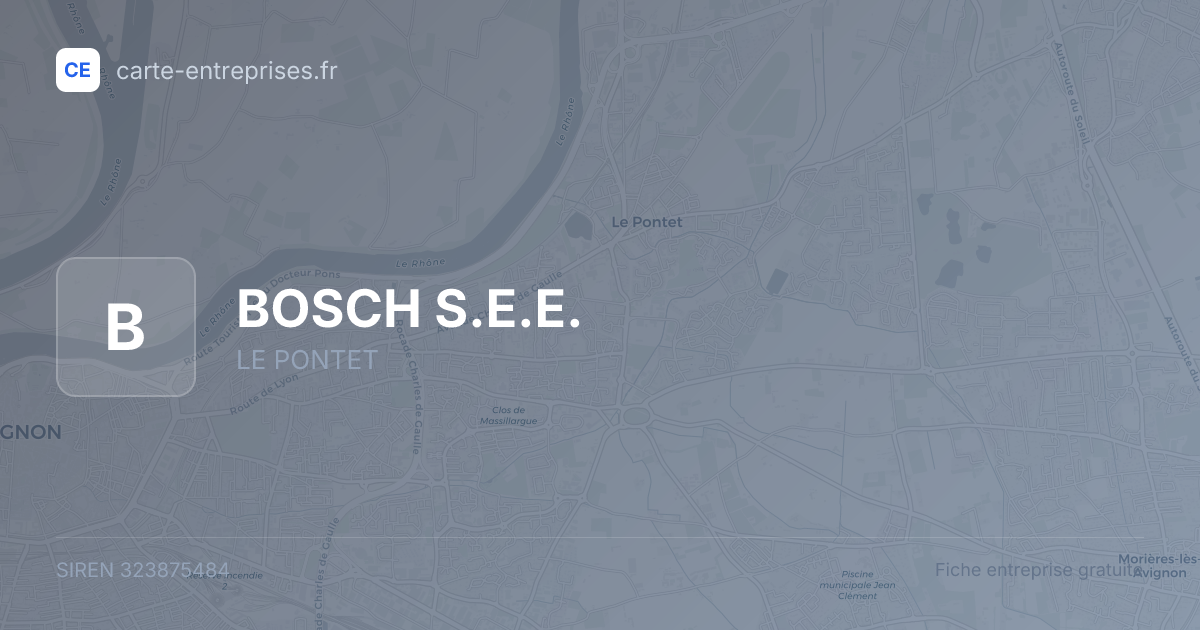 BOSCH S.E.E. — 323875484 — fiche entreprise