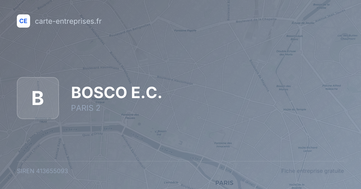 BOSCO E.C. — 413655093 — fiche entreprise