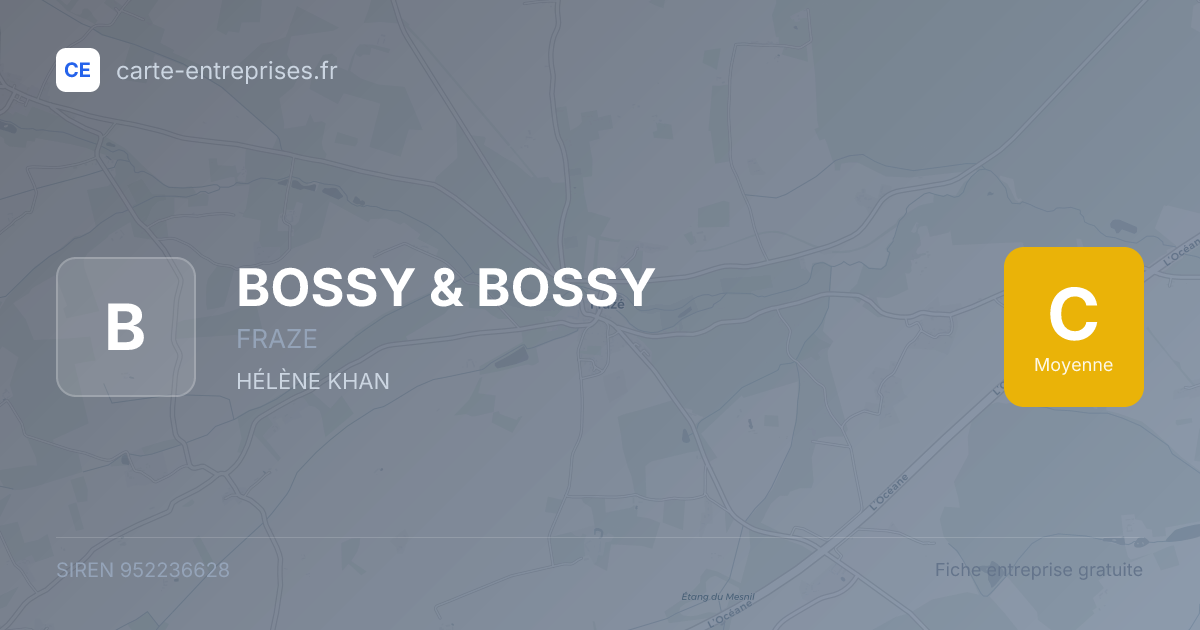 BOSSY & BOSSY — 952236628 — fiche entreprise