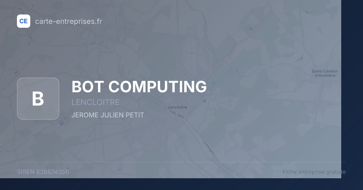 BOT COMPUTING — 838674356 — fiche entreprise