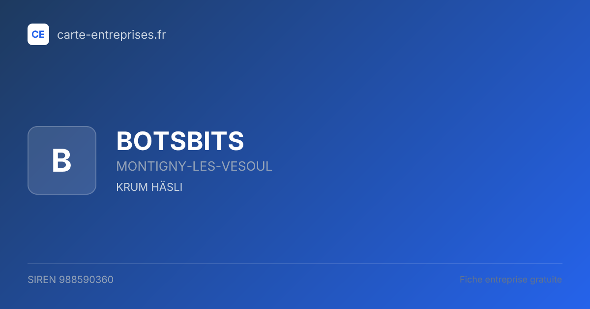 BOTSBITS — 988590360 — fiche entreprise