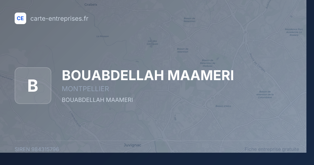 BOUABDELLAH MAAMERI — 984315796 — fiche entreprise