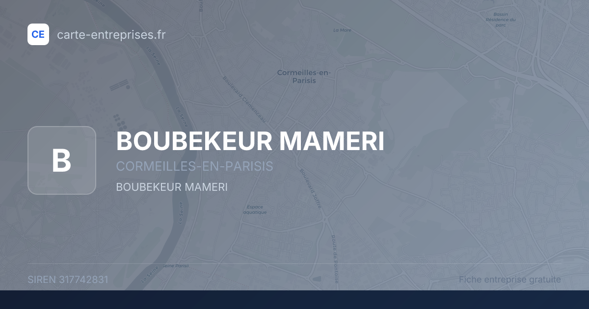 BOUBEKEUR MAMERI — 317742831 — fiche entreprise