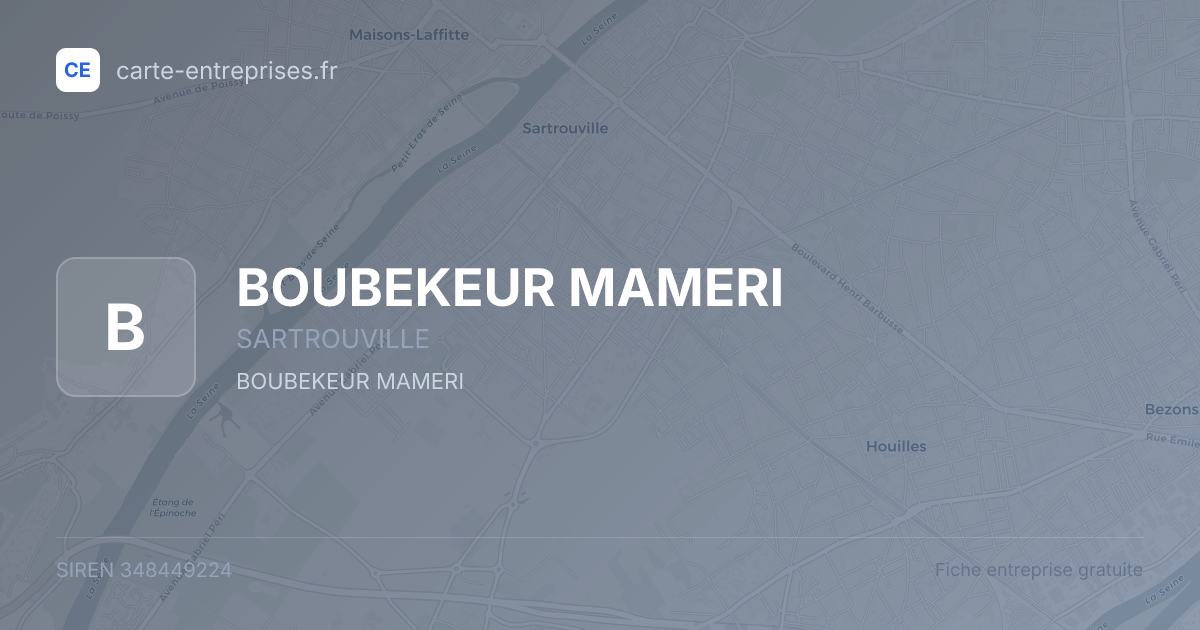 BOUBEKEUR MAMERI — 348449224 — fiche entreprise