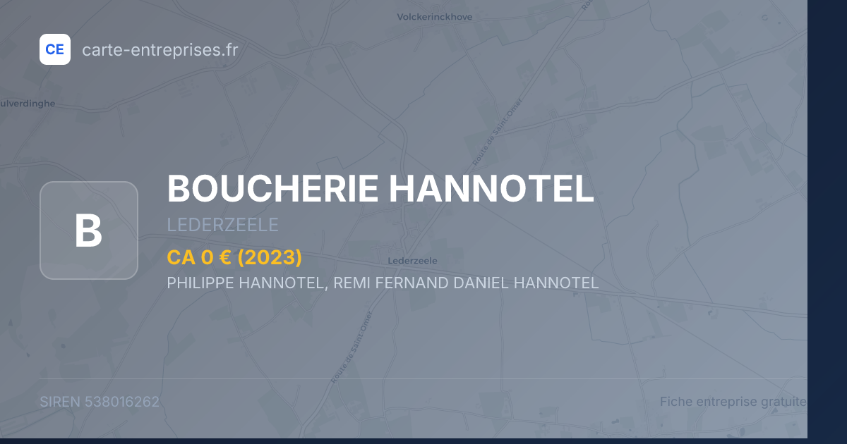 BOUCHERIE HANNOTEL — 538016262 — fiche entreprise