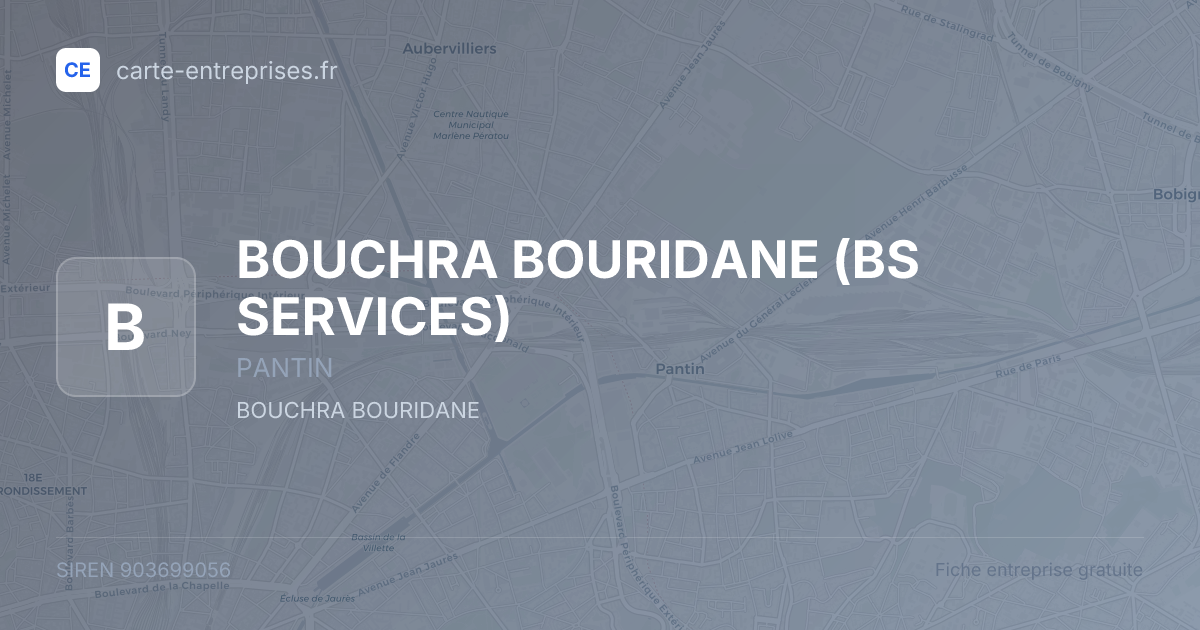 BOUCHRA BOURIDANE (BS SERVICES) — 903699056 — fiche entreprise