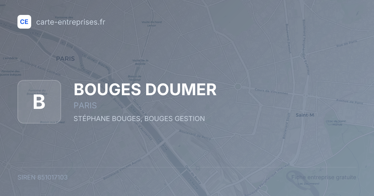 BOUGES DOUMER — 851017103 — fiche entreprise