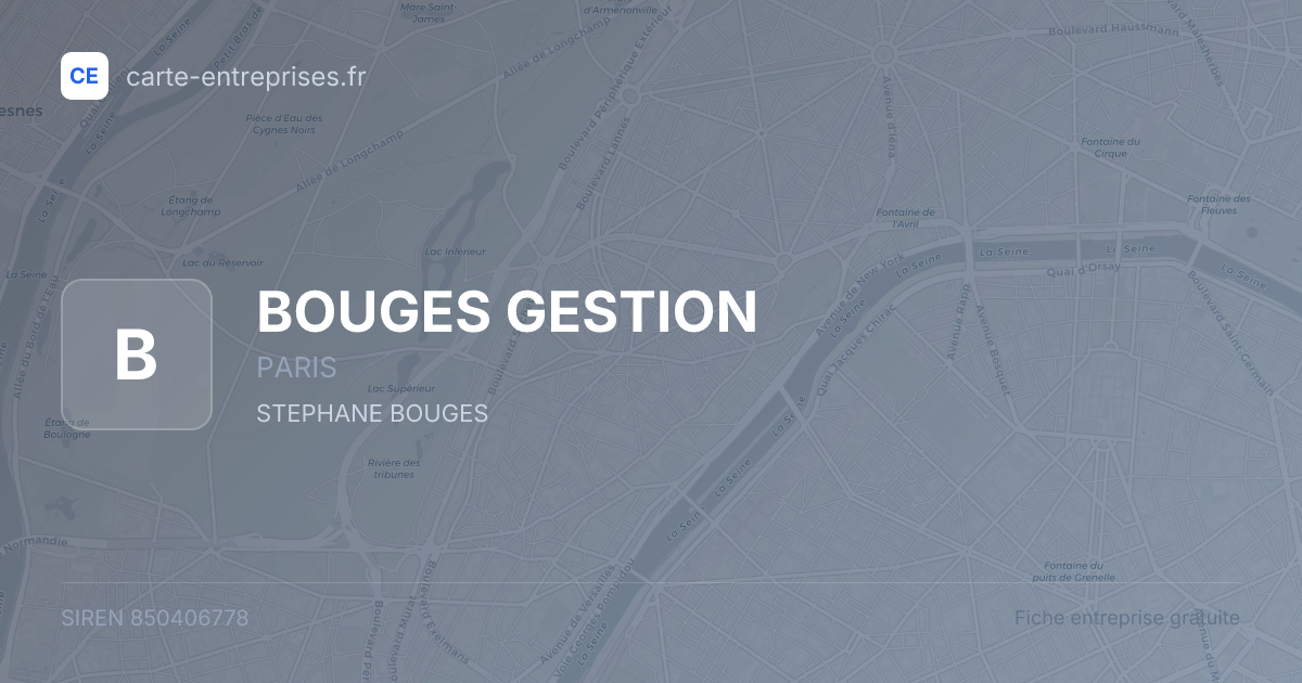 BOUGES GESTION — 850406778 — fiche entreprise