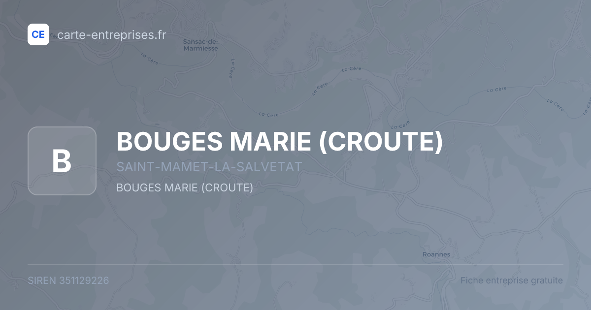 BOUGES MARIE (CROUTE) — 351129226 — fiche entreprise