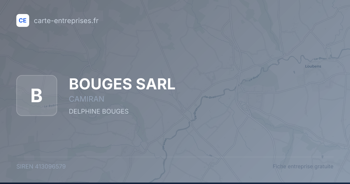 BOUGES SARL — 413096579 — fiche entreprise