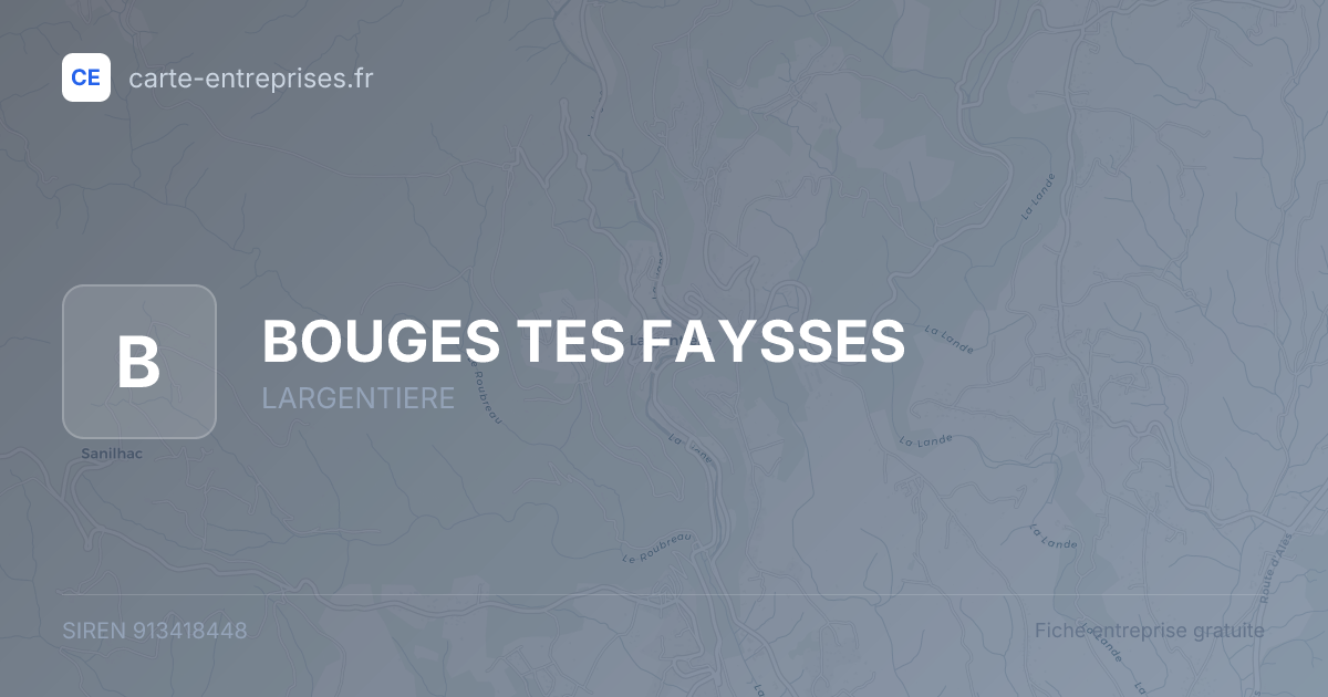 BOUGES TES FAYSSES — 913418448 — fiche entreprise