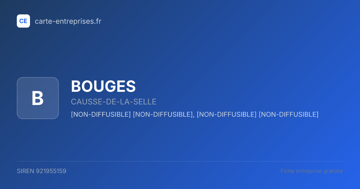 BOUGES — 921955159 — fiche entreprise