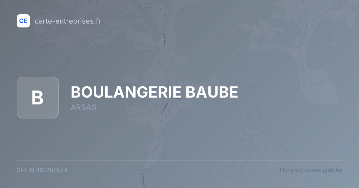 BOULANGERIE BAUBE — 491285524 — fiche entreprise