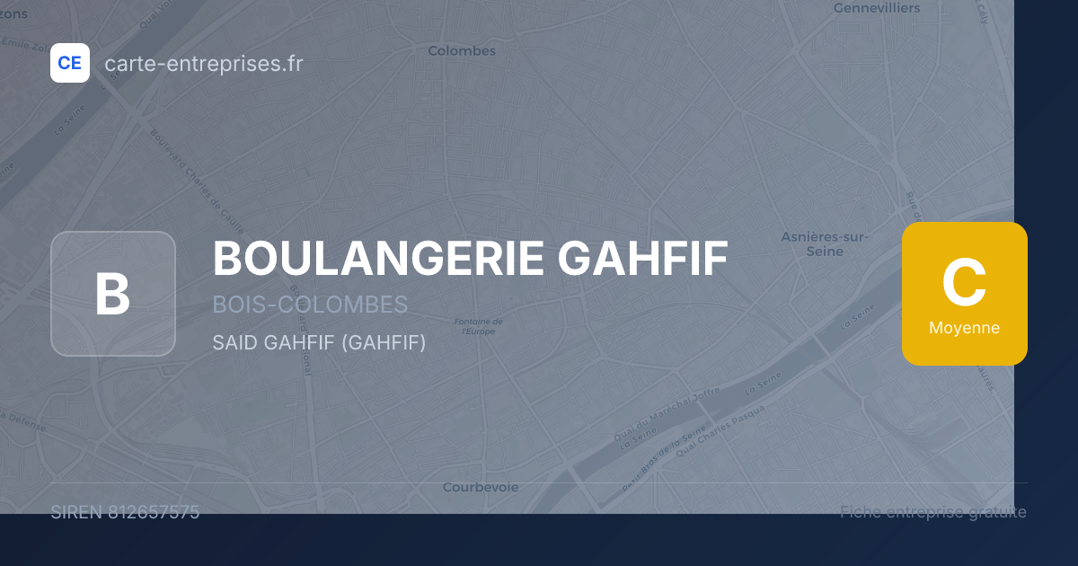 BOULANGERIE GAHFIF — 812657575 — fiche entreprise