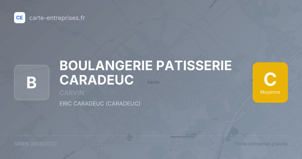 BOULANGERIE PATISSERIE CARADEUC — 391302700 — fiche entreprise