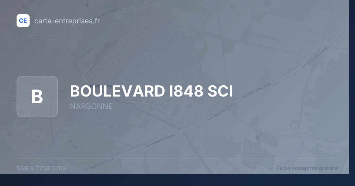 BOULEVARD I848 SCI — 775813769 — fiche entreprise