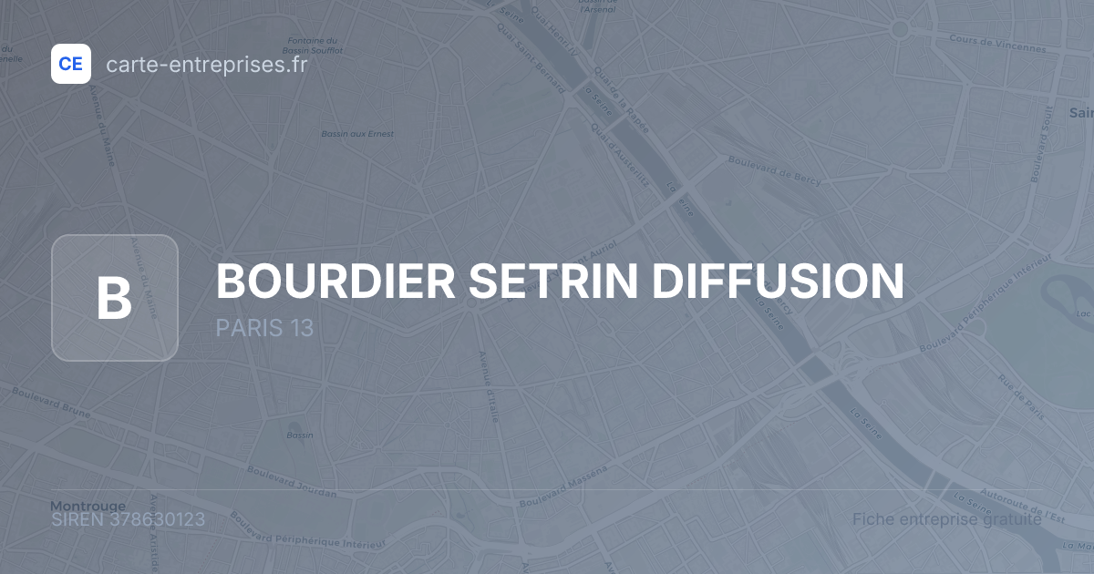 BOURDIER SETRIN DIFFUSION — 378630123 — fiche entreprise
