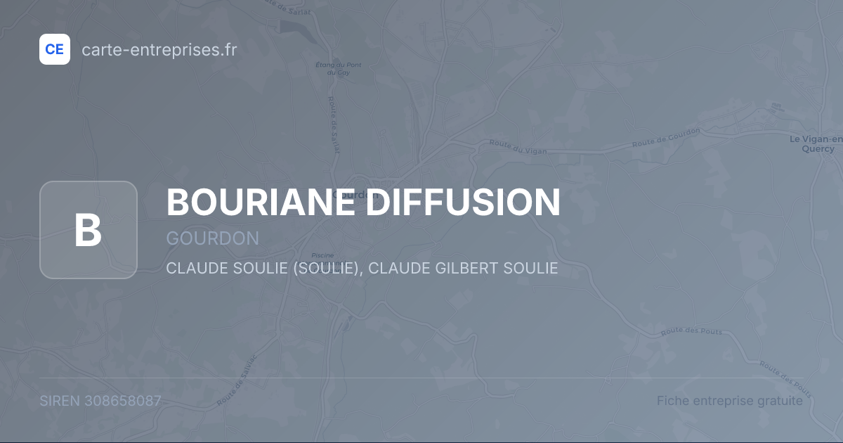 BOURIANE DIFFUSION — 308658087 — fiche entreprise