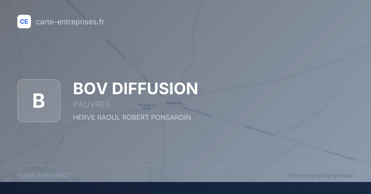 BOV DIFFUSION — 509809802 — fiche entreprise