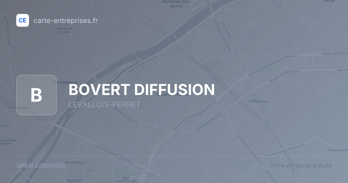 BOVERT DIFFUSION — 329951362 — fiche entreprise
