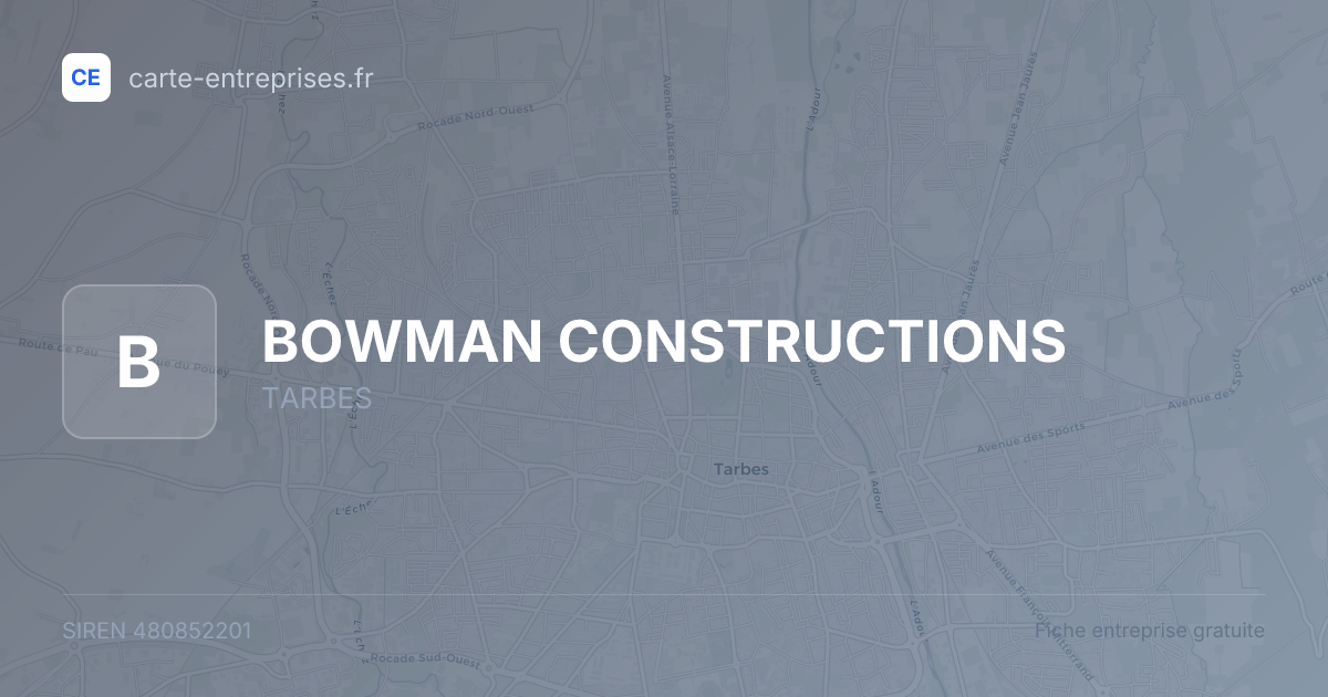 BOWMAN CONSTRUCTIONS — 480852201 — fiche entreprise