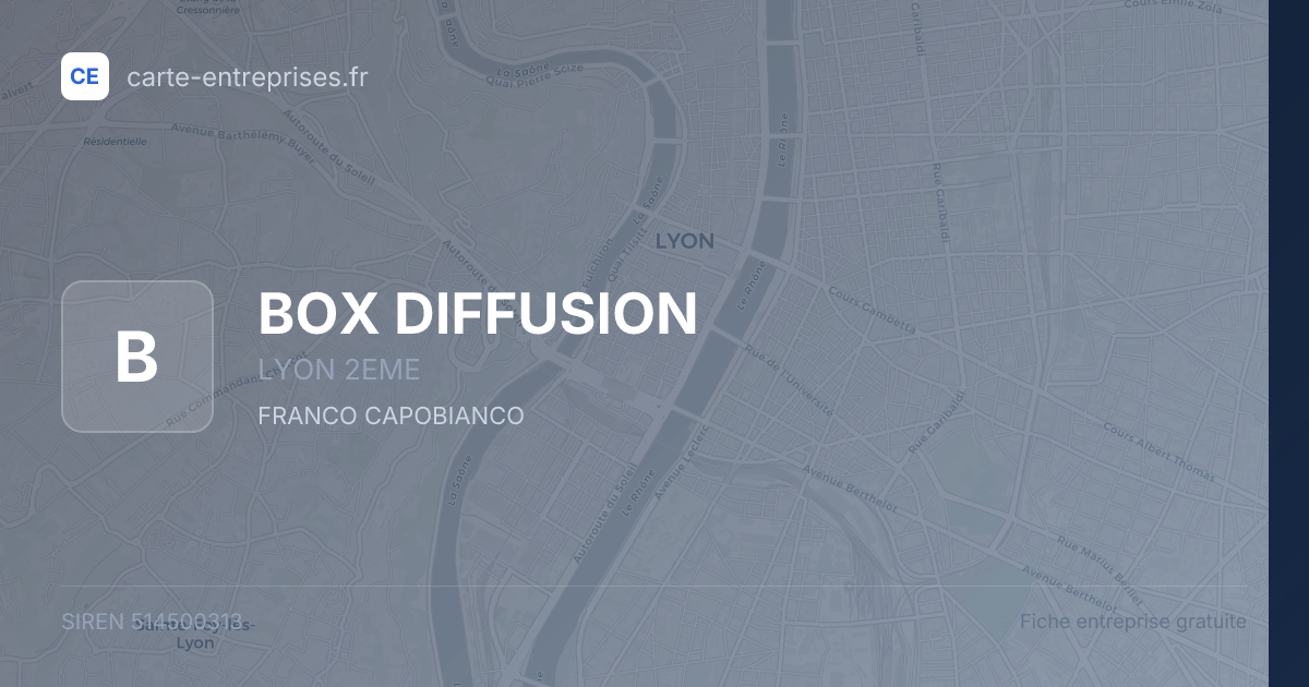 BOX DIFFUSION — 514500313 — fiche entreprise