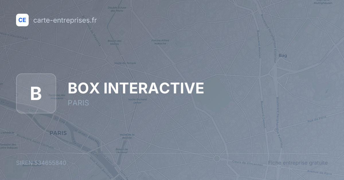 BOX INTERACTIVE — 534655840 — fiche entreprise