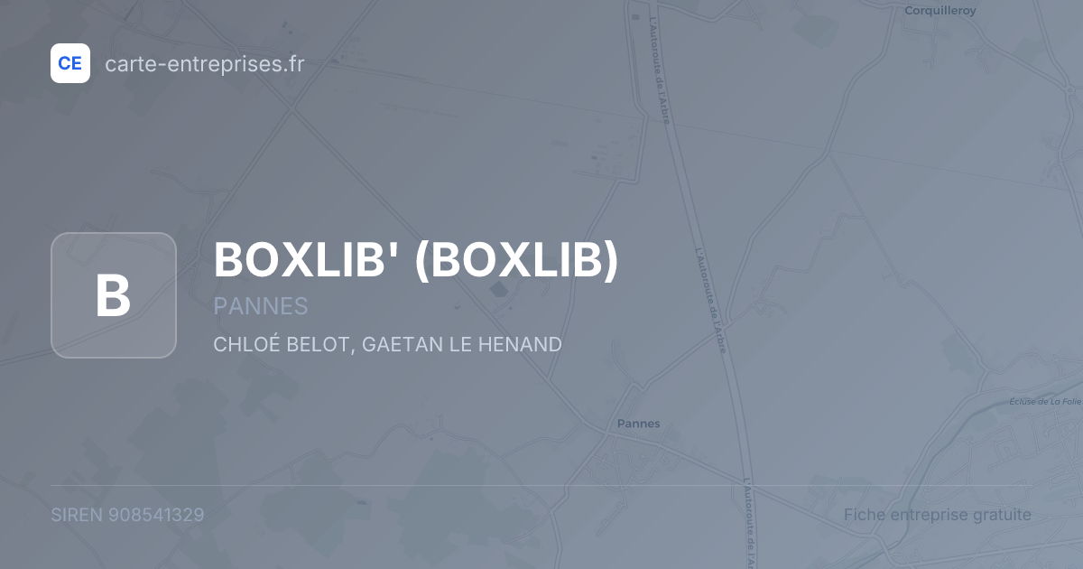 BOXLIB' (BOXLIB) — 908541329 — fiche entreprise