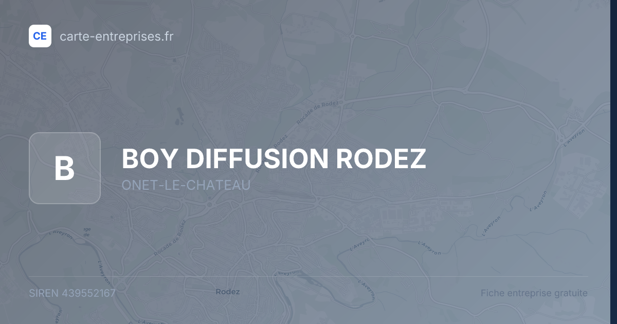 BOY DIFFUSION RODEZ — 439552167 — fiche entreprise