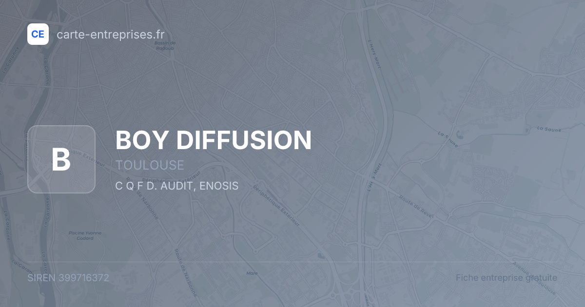 BOY DIFFUSION — 399716372 — fiche entreprise