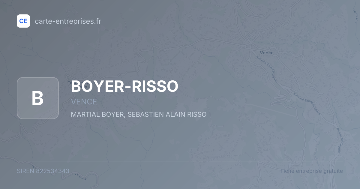 BOYER-RISSO — 822534343 — fiche entreprise