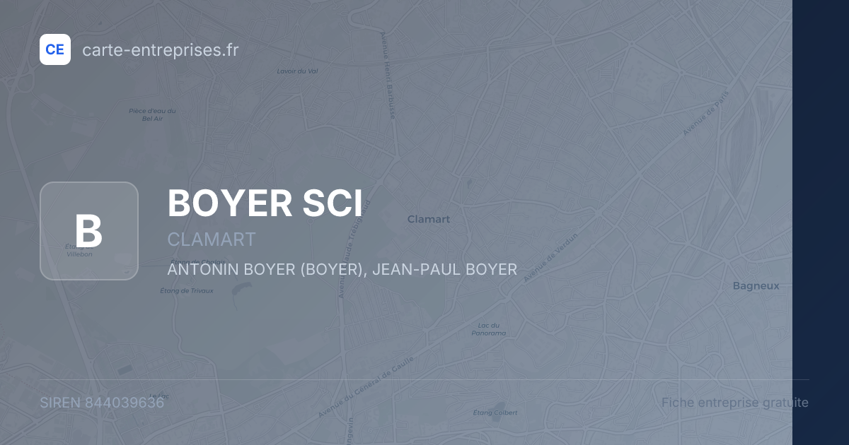 BOYER SCI — 844039636 — fiche entreprise