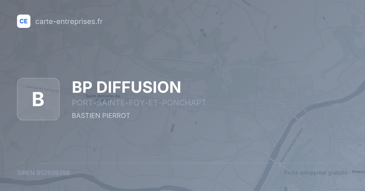 BP DIFFUSION — 852698398 — fiche entreprise