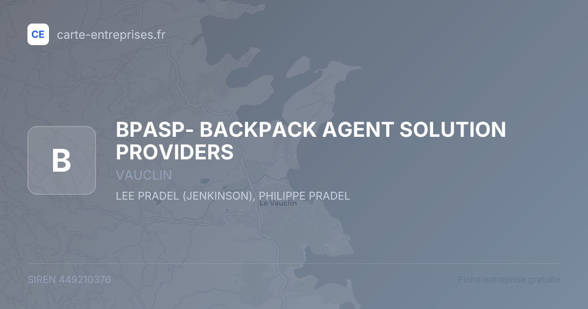 BPASP- BACKPACK AGENT SOLUTION PROVIDERS — 449210376 — fiche entreprise