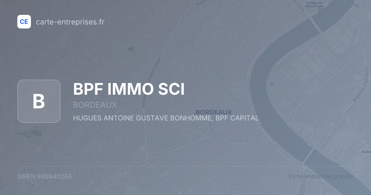 BPF IMMO SCI — 949940266 — fiche entreprise