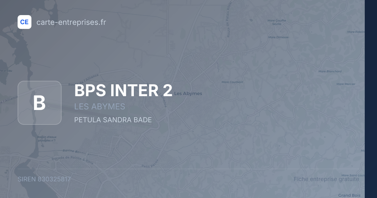 BPS INTER 2 — 830325817 — fiche entreprise