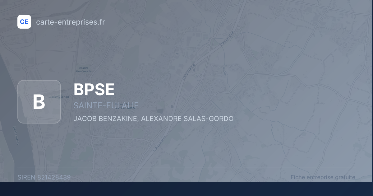 BPSE — 821428489 — fiche entreprise