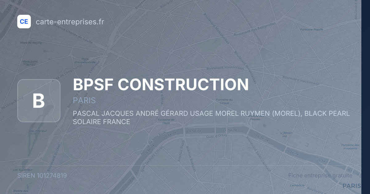 BPSF CONSTRUCTION — 101274819 — fiche entreprise