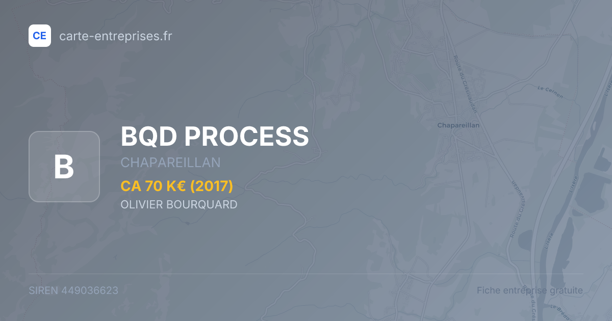 BQD PROCESS — 449036623 — fiche entreprise