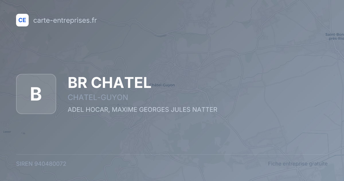 BR CHATEL — 940480072 — fiche entreprise