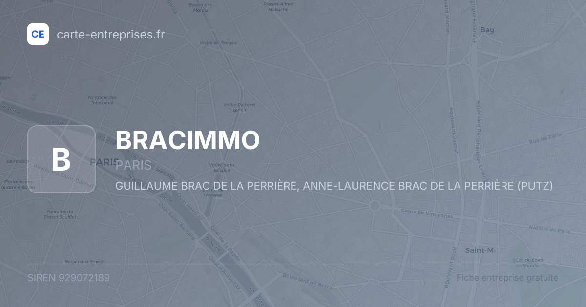 BRACIMMO — 929072189 — fiche entreprise