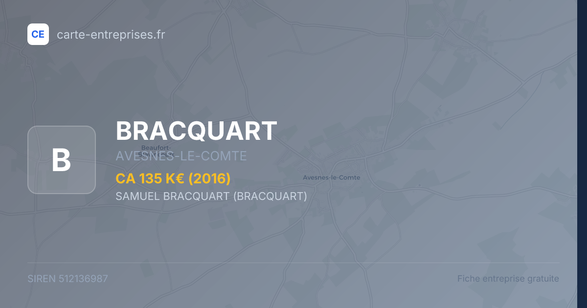 BRACQUART — 512136987 — fiche entreprise