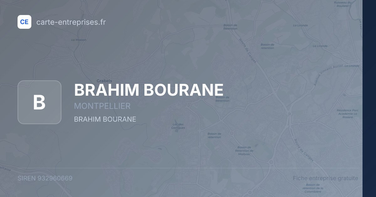 BRAHIM BOURANE — 932960669 — fiche entreprise