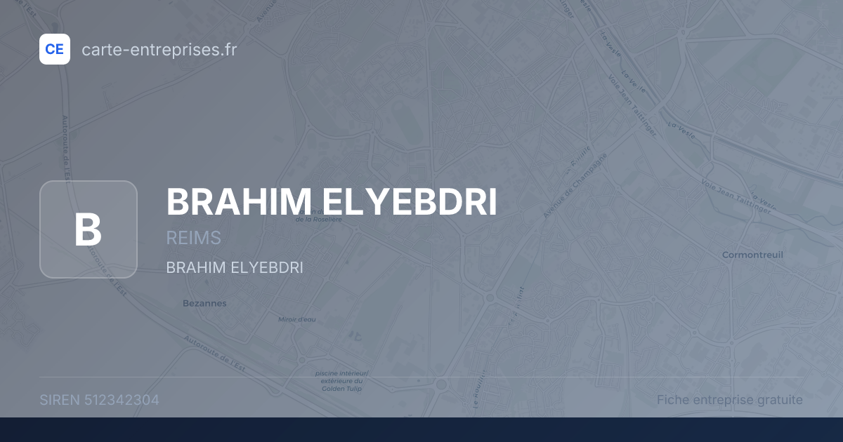BRAHIM ELYEBDRI — 512342304 — fiche entreprise
