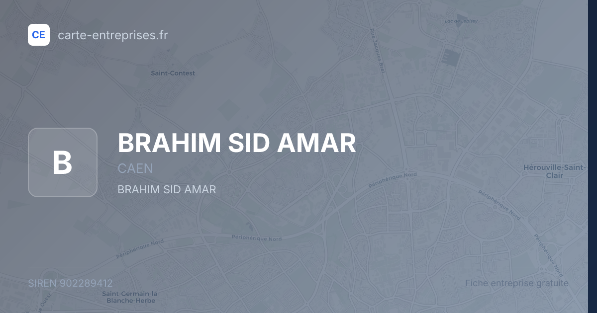 BRAHIM SID AMAR — 902289412 — fiche entreprise