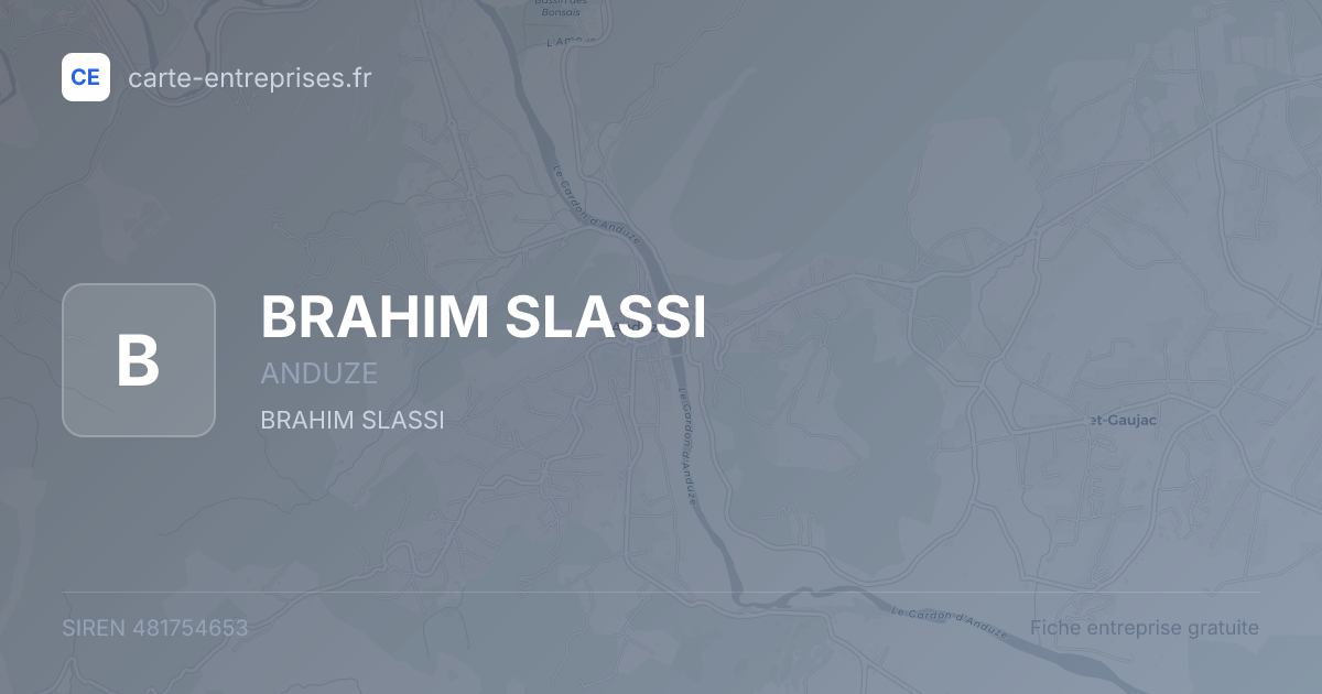 BRAHIM SLASSI — 481754653 — fiche entreprise