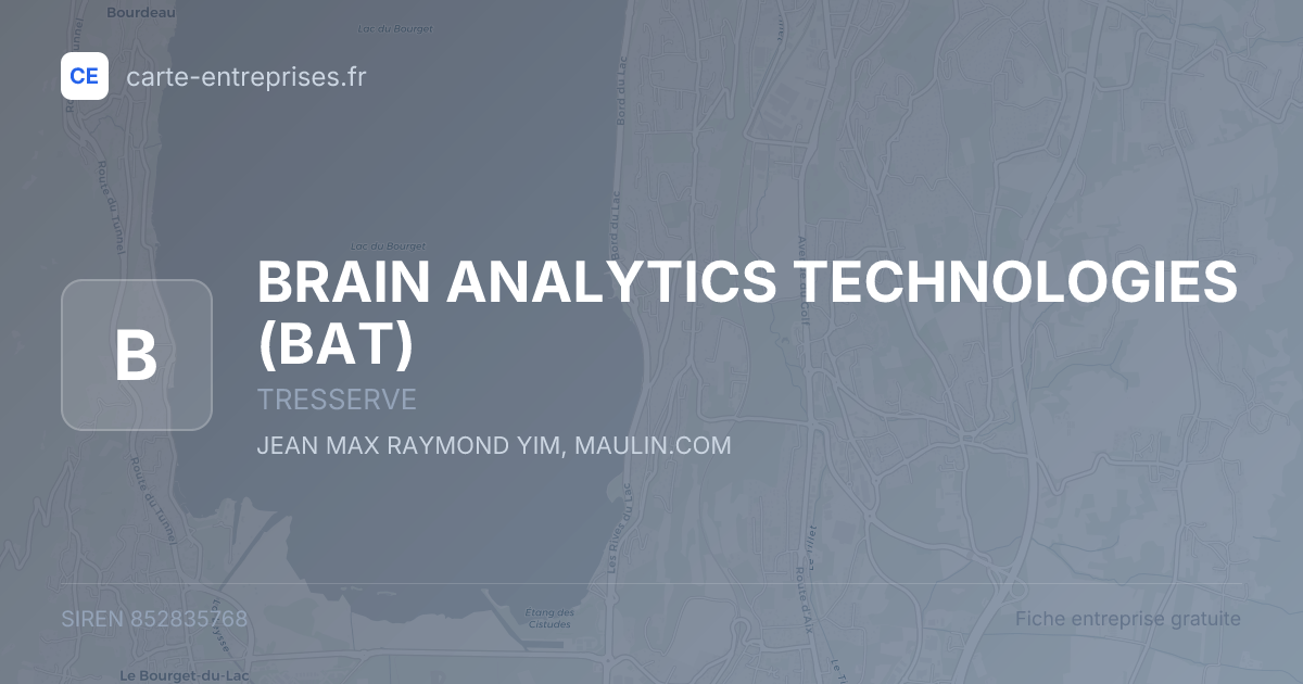 BRAIN ANALYTICS TECHNOLOGIES (BAT) — 852835768 — fiche entreprise