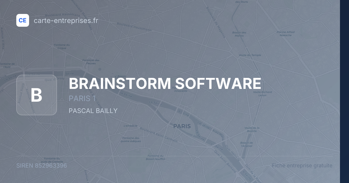 BRAINSTORM SOFTWARE — 852963396 — fiche entreprise