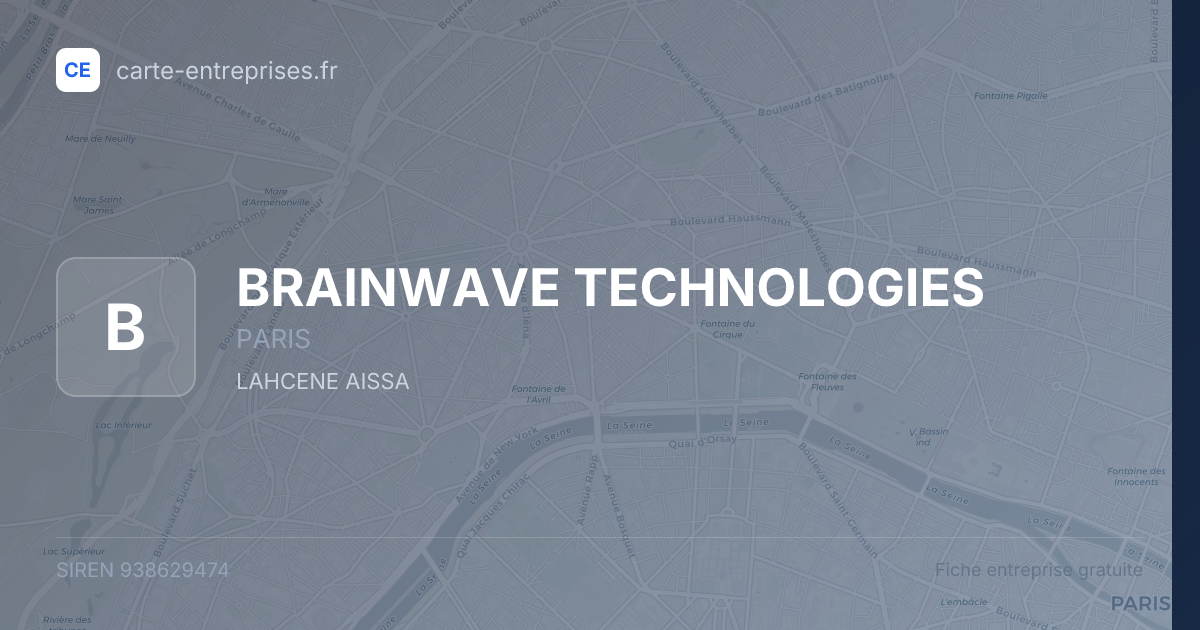 BRAINWAVE TECHNOLOGIES — 938629474 — fiche entreprise